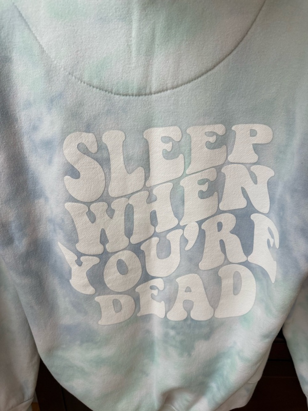 Pastel Tie-Dye Hoodie with Smiley Chest - Women